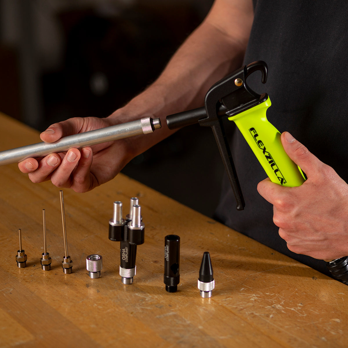 Flexzilla X1™ Blow Gun Kit, ZillaGreen, 10-Piece — AG1500FZKIT