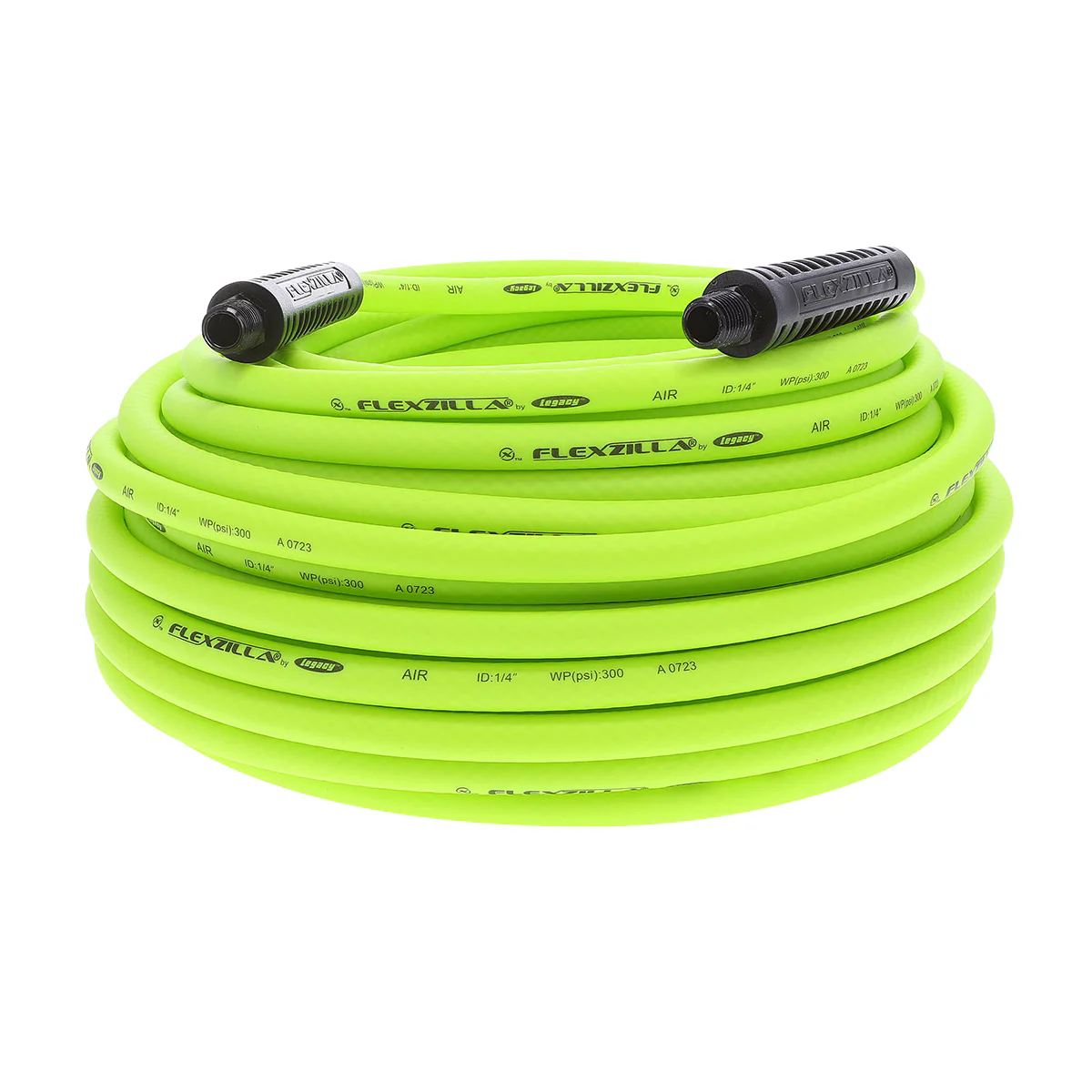 Flexzilla Heavy Duty Air Hose, 1/2" x 100', 1/2" MNPT Fittings — HFZ12100YW4