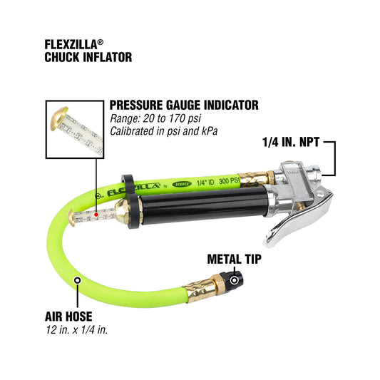 Flexzilla Tire Inflator with 12" Hose — AL2000FZ